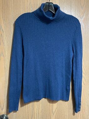 J. McLaughlin Ribbed Turtleneck Sweater - Navy Blue
